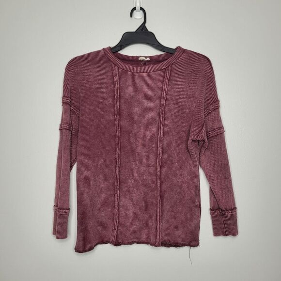 Grunge Mulberry long sleeve thermal boho goth emo sweater size medium - Picture 1 of 6